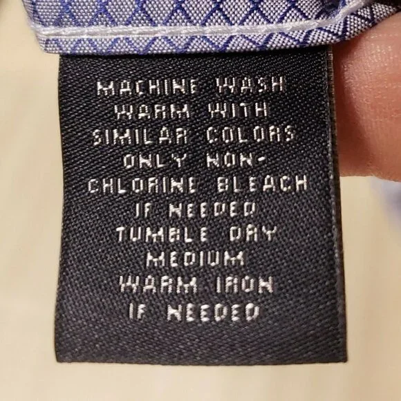 Hart Schaffner & Marx Mens Grey White Stripe Long Sleeve Button Down Large - Picture 6 of 6